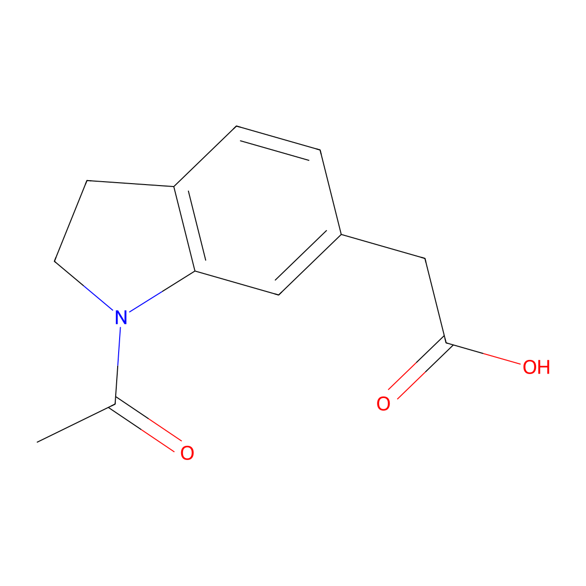 2-(1-acetyl-2,3-dihydro-1H-indol-6-yl)acetic acid molecular structure, CAS 1529447-31-1