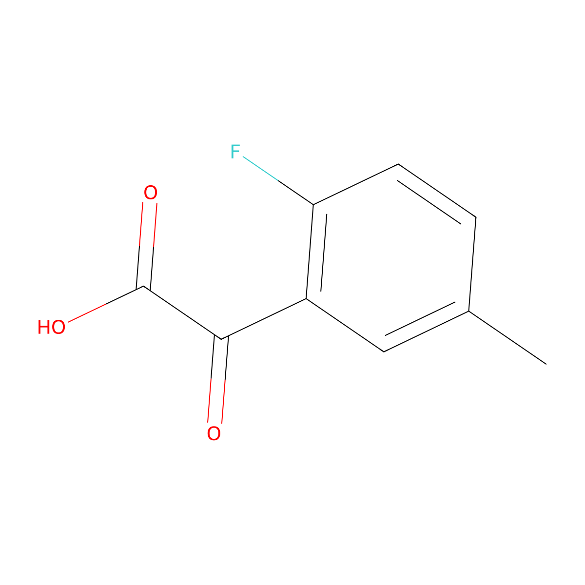 2-(2-Fluoro-5-methylphenyl)-2-oxoacetic acid molecular structure, CAS 1529451-49-7