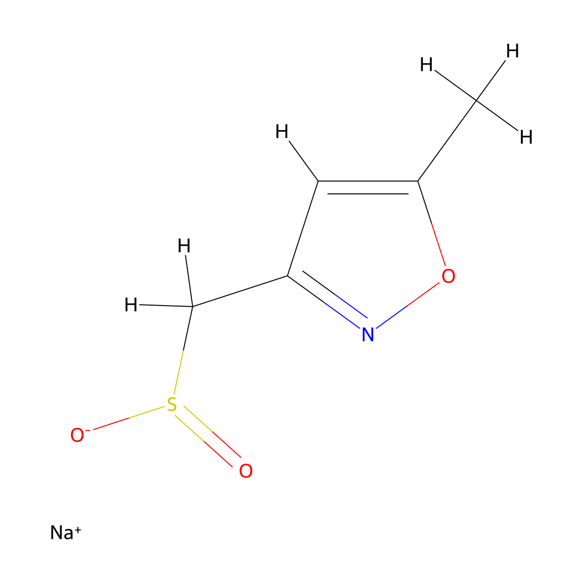 Sodium (5-methyl-1,2-oxazol-3-YL)methanesulfinate molecular structure, CAS 1529452-25-2