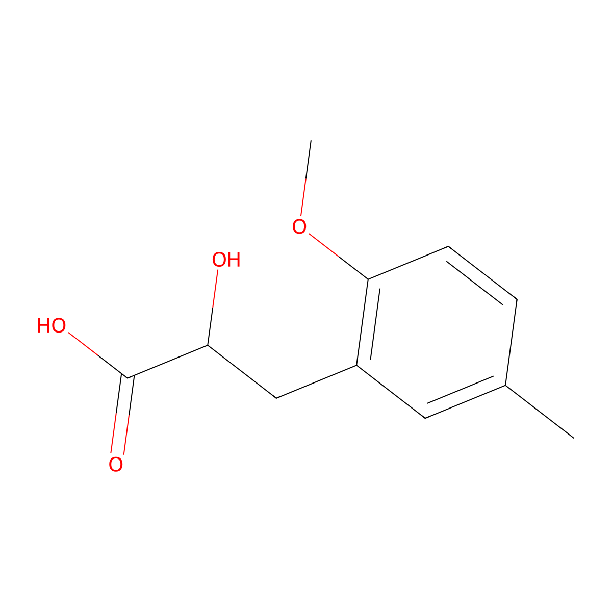 2-Hydroxy-3-(2-methoxy-5-methylphenyl)propanoic acid molecular structure, CAS 1529458-72-7