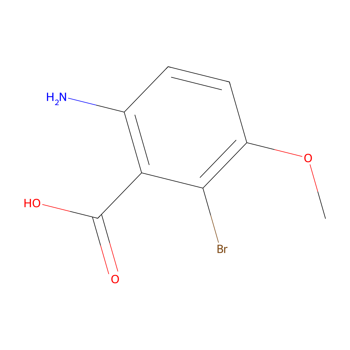 6-Amino-2-bromo-3-methoxybenzoic acid molecular structure, CAS 152946-38-8