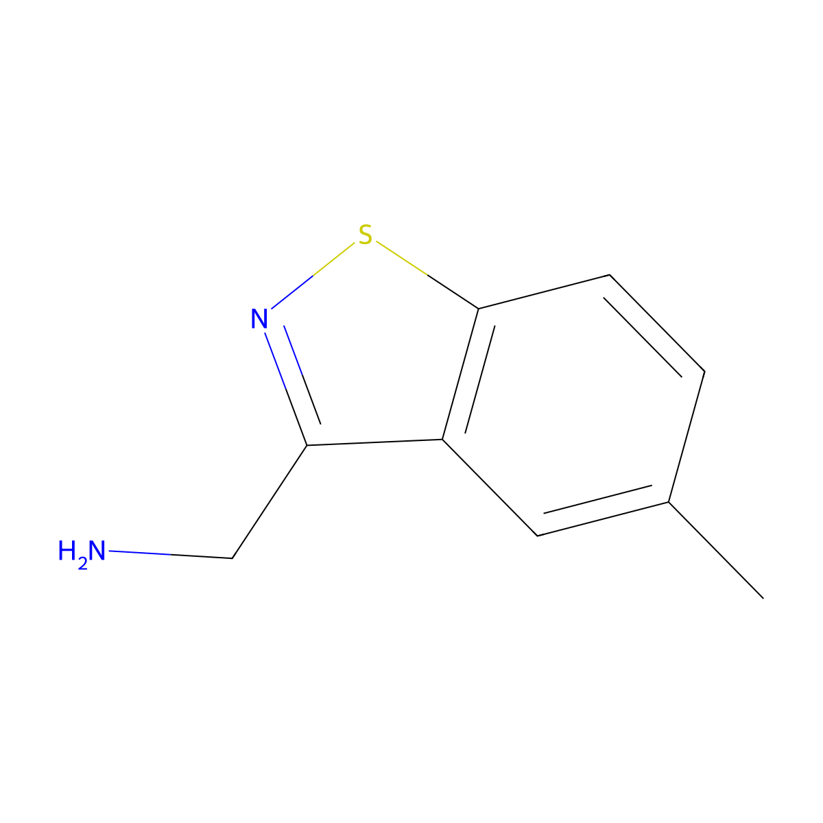 (5-Methyl-1,2-benzothiazol-3-yl)methanamine molecular structure, CAS 1529502-03-1