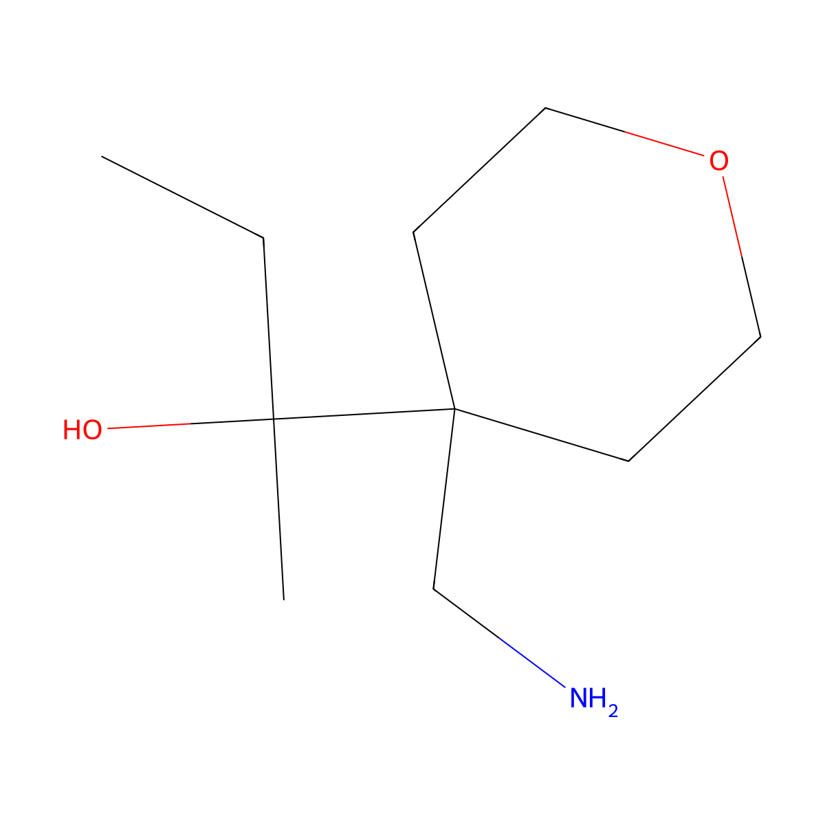 2-[4-(Aminomethyl)oxan-4-yl]butan-2-ol molecular structure, CAS 1529508-13-1