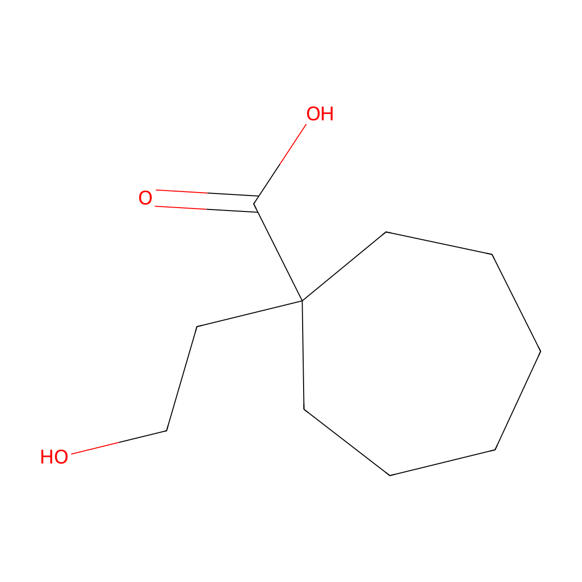 1-(2-Hydroxyethyl)cycloheptane-1-carboxylic acid molecular structure, CAS 1529511-54-3