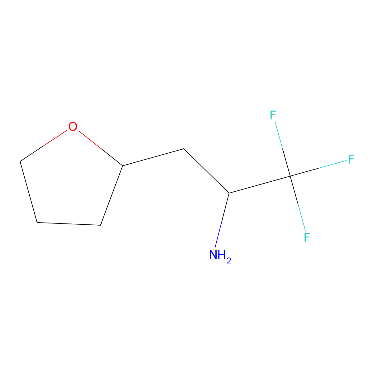 1,1,1-Trifluoro-3-(oxolan-2-yl)propan-2-amine molecular structure, CAS 1529516-09-3