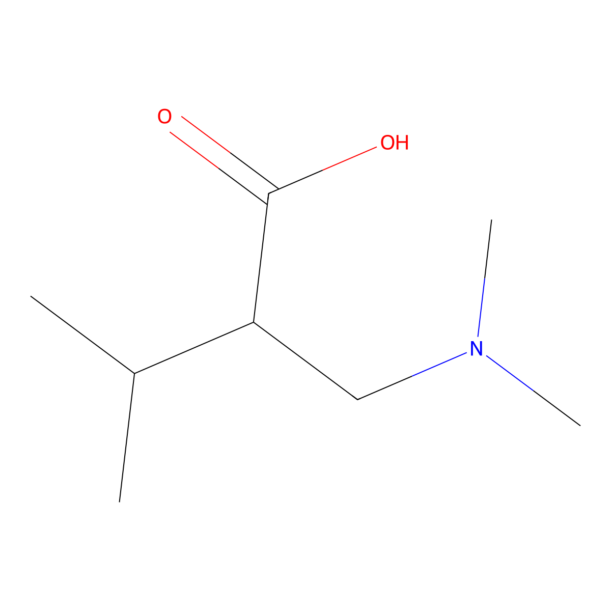 2-((Dimethylamino)methyl)-3-methylbutanoic acid molecular structure, CAS 1529519-78-5