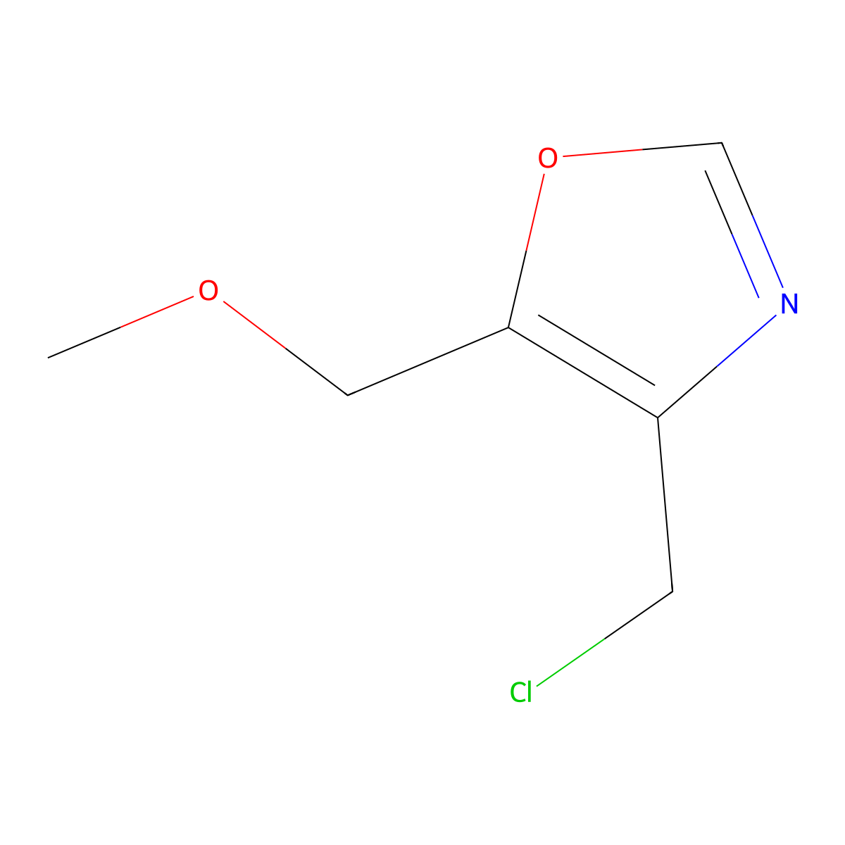 4-(Chloromethyl)-5-(methoxymethyl)-1,3-oxazole molecular structure, CAS 1529522-98-2