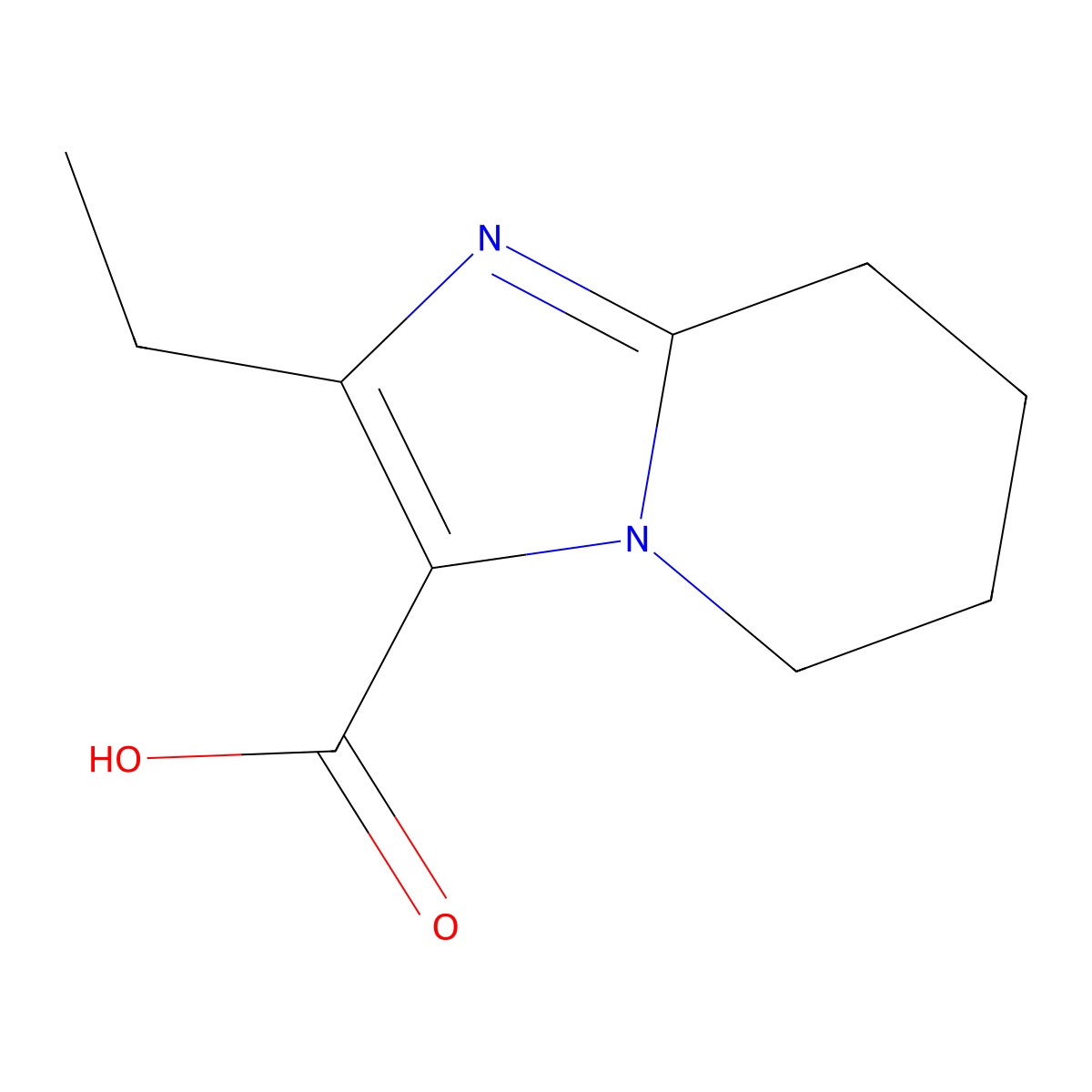 2-Ethyl-5H,6H,7H,8H-imidazo[1,2-A]pyridine-3-carboxylic acid molecular structure, CAS 1529528-99-1