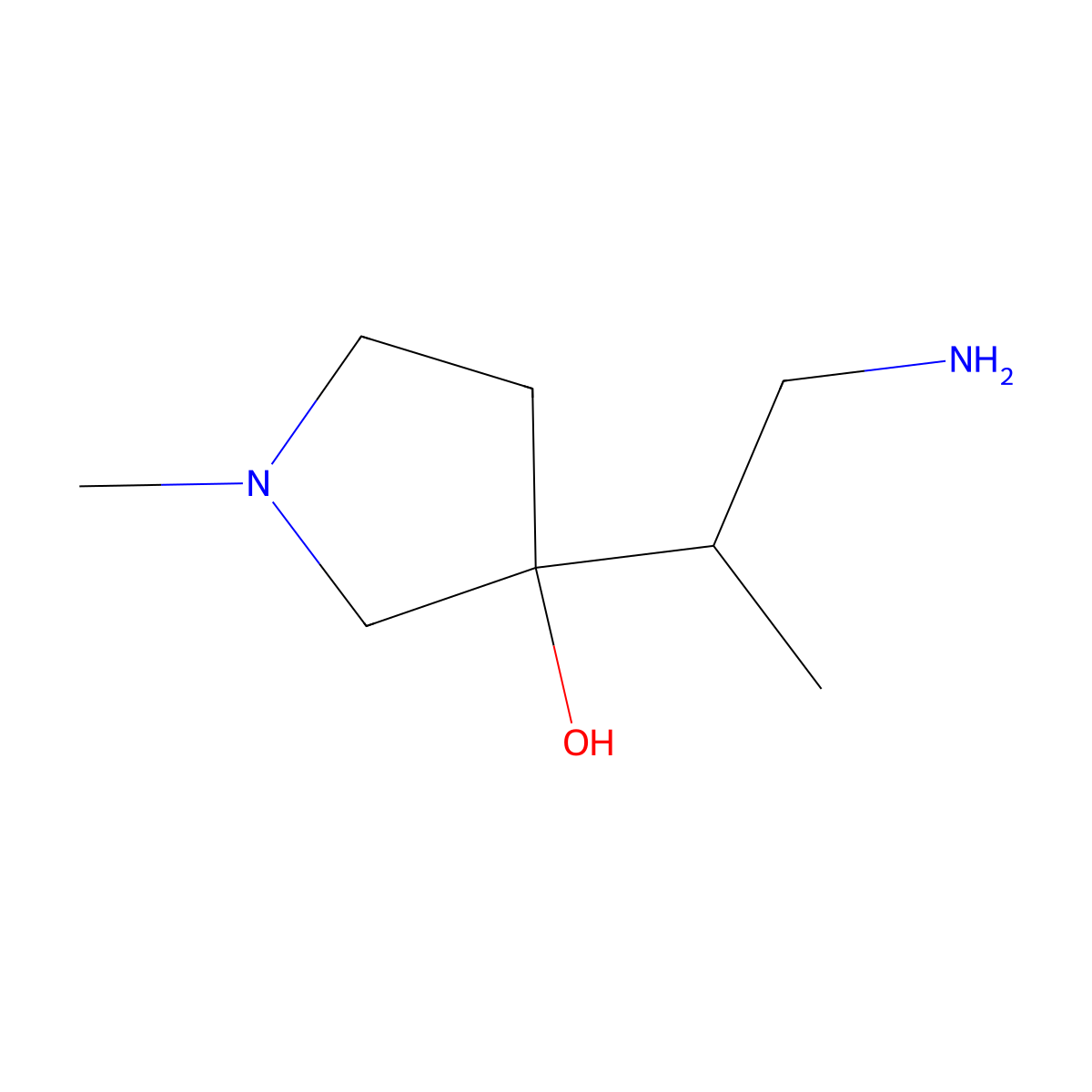 3-(1-Aminopropan-2-YL)-1-methylpyrrolidin-3-OL molecular structure, CAS 1529548-33-1