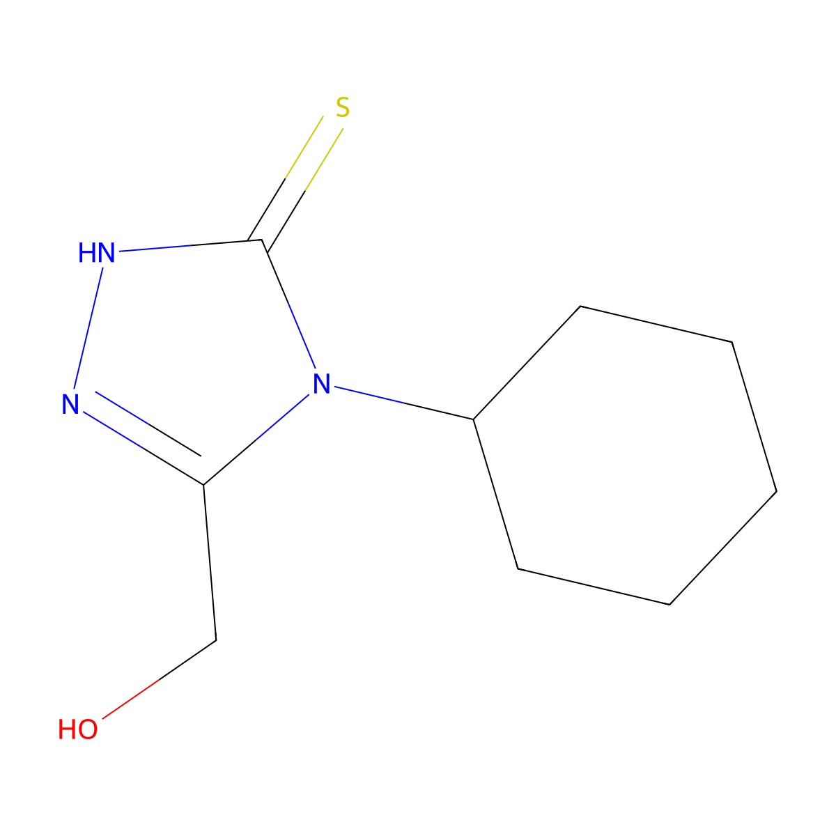 (4-cyclohexyl-5-mercapto-4H-1,2,4-triazol-3-yl)methanol molecular structure, CAS 1529560-16-4