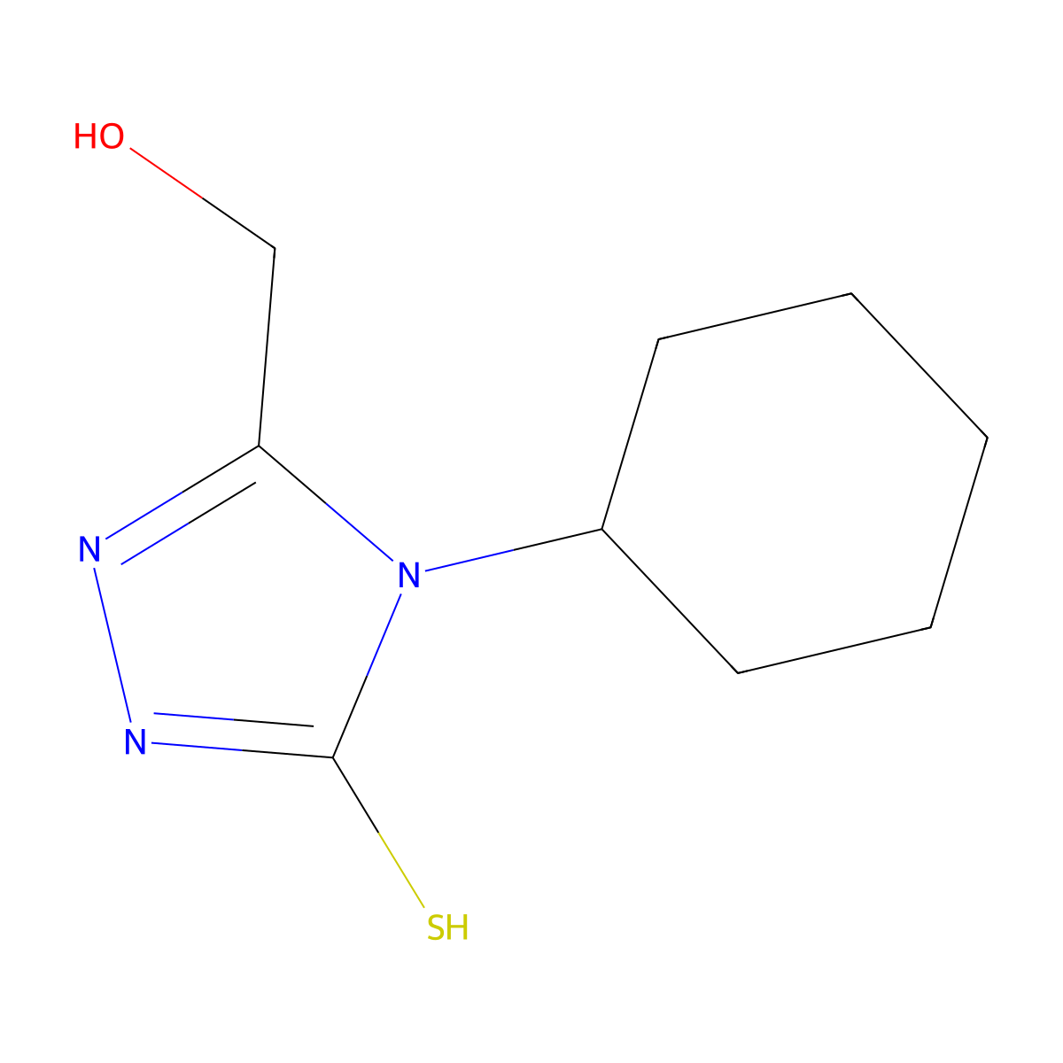 (4-cyclohexyl-5-mercapto-4H-1,2,4-triazol-3-yl)methanol molecular structure, CAS 1529560-16-4