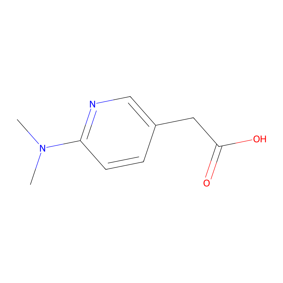 2-[6-(Dimethylamino)pyridin-3-yl]acetic acid molecular structure, CAS 1529563-28-7