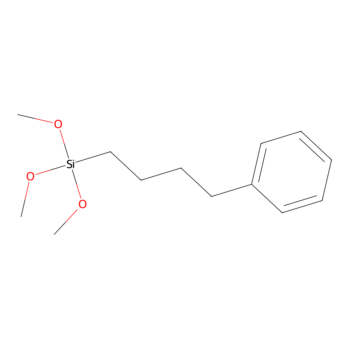 4-Phenylbutyltrimethoxysilane molecular structure, CAS 152958-91-3