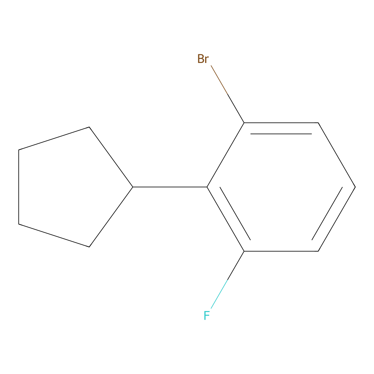 1-Bromo-2-cyclopentyl-3-fluorobenzene molecular structure, CAS 1529585-29-2