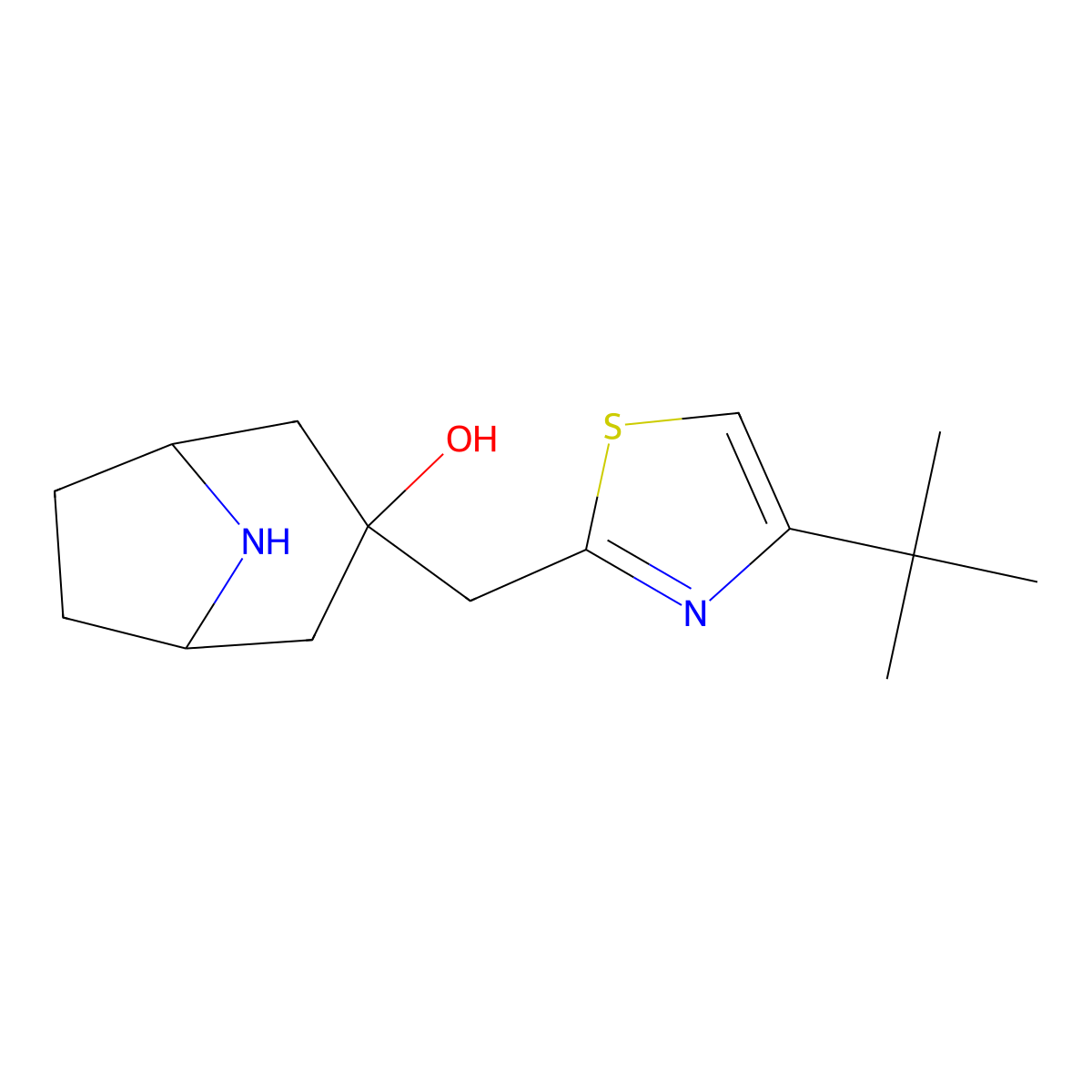 3-[(4-Tert-butyl-1,3-thiazol-2-yl)methyl]-8-azabicyclo[3.2.1]octan-3-ol molecular structure, CAS 1529587-74-3