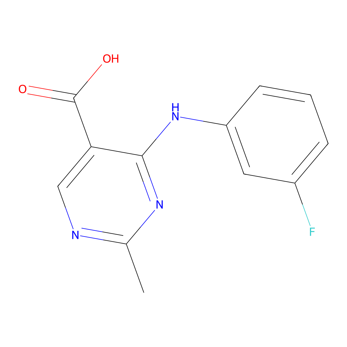 4-[(3-Fluorophenyl)amino]-2-methylpyrimidine-5-carboxylic acid molecular structure, CAS 1529588-40-6
