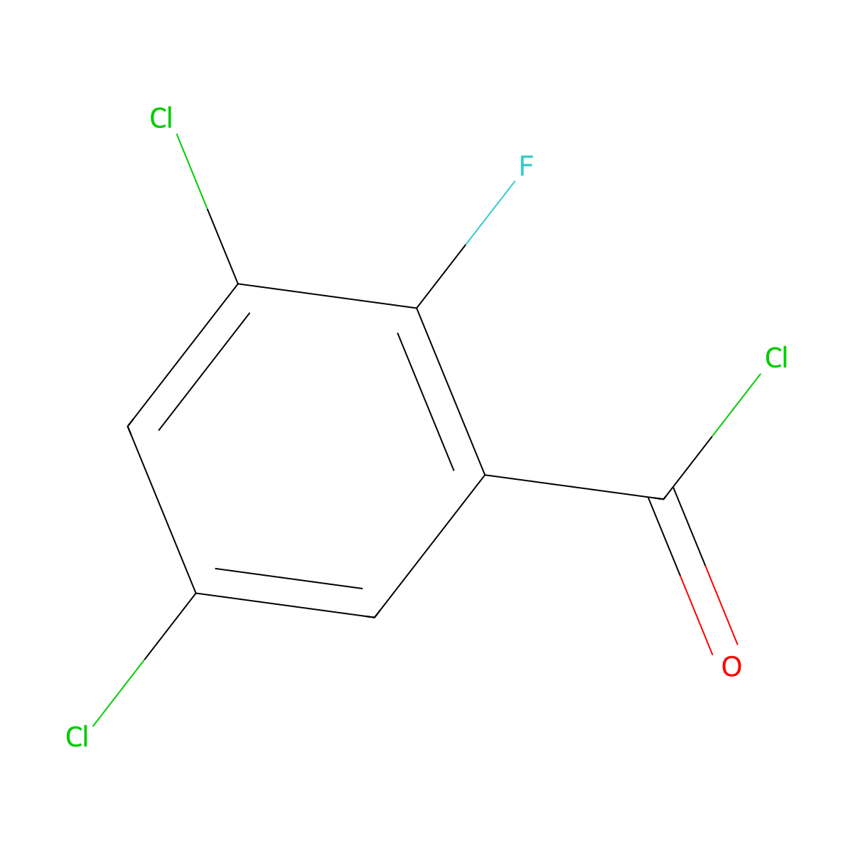 3,5-Dichloro-2-fluorobenzoyl chloride molecular structure, CAS 1529604-41-8