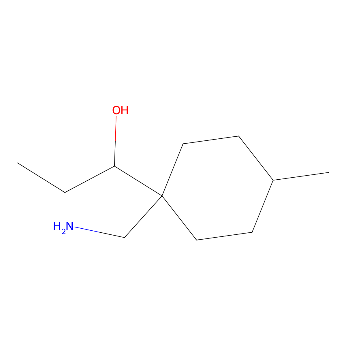 1-[1-(Aminomethyl)-4-methylcyclohexyl]propan-1-ol molecular structure, CAS 1529616-52-1