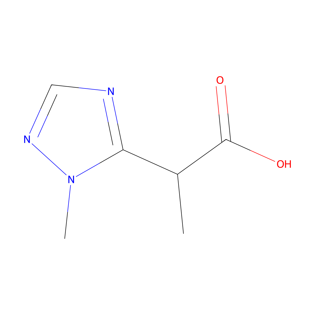 2-(1-Methyl-1H-1,2,4-triazol-5-yl)propanoic acid molecular structure, CAS 1529631-54-6