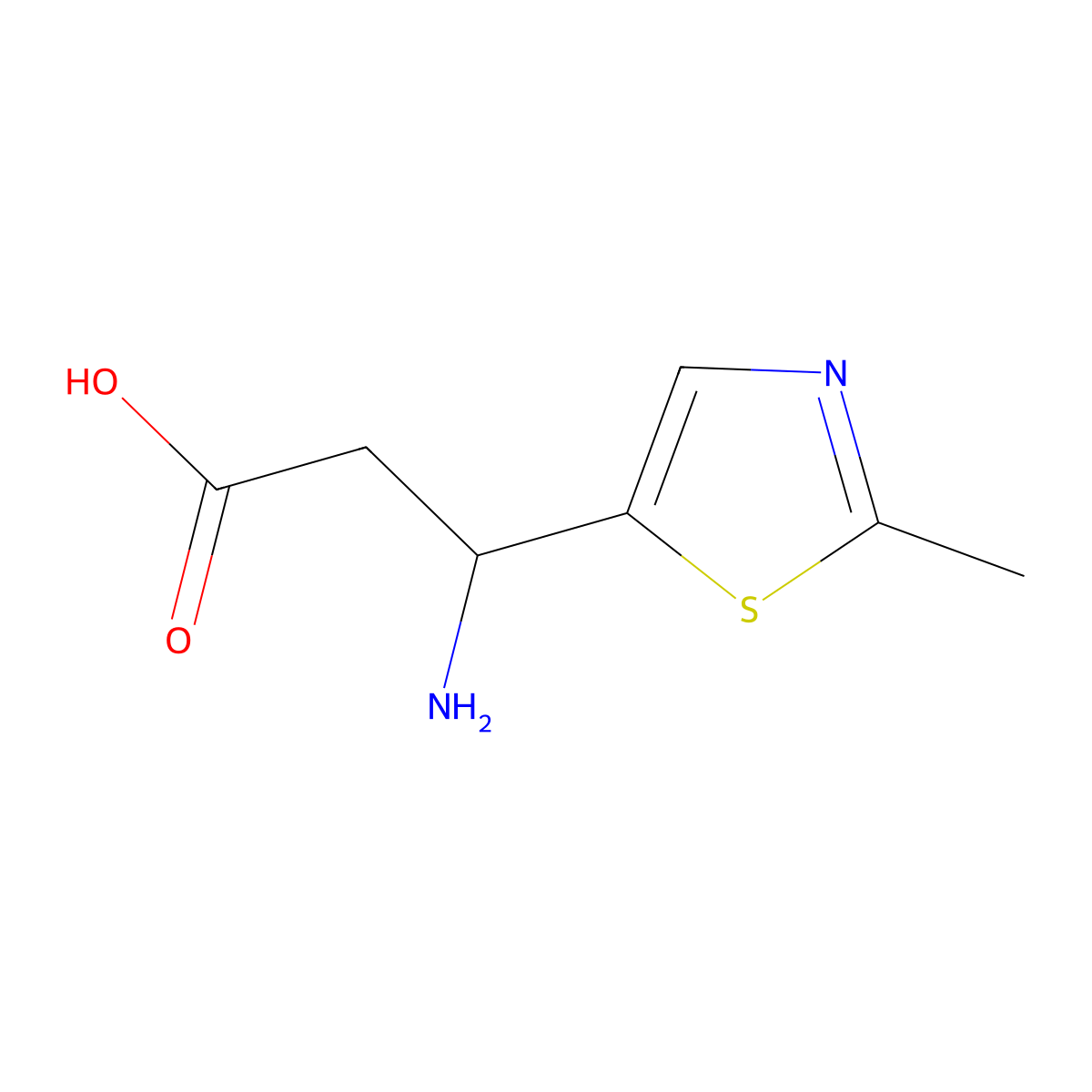 3-Amino-3-(2-methyl-1,3-thiazol-5-yl)propanoic acid molecular structure, CAS 1529644-42-5