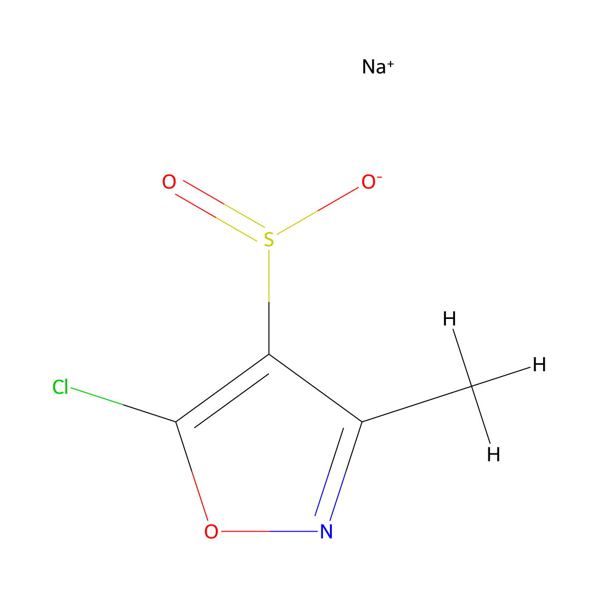 Sodium 5-chloro-3-methyl-1,2-oxazole-4-sulfinate molecular structure, CAS 1529644-44-7