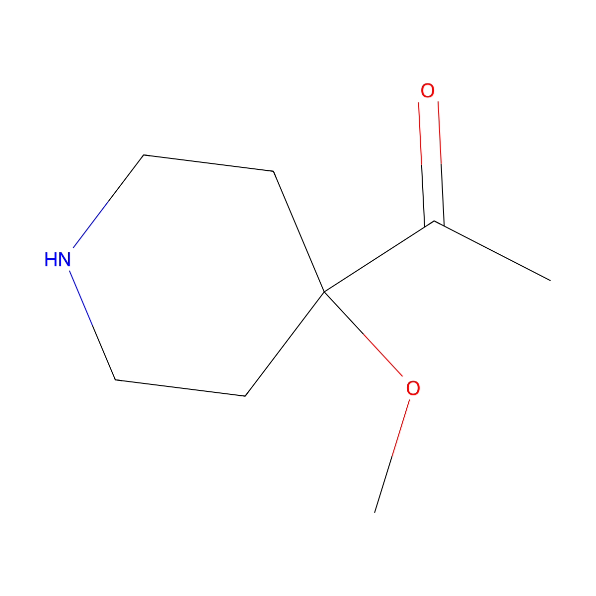 1-(4-Methoxypiperidin-4-yl)ethan-1-one molecular structure, CAS 1529654-58-7