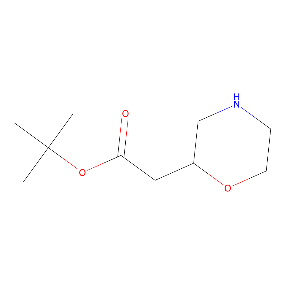 Tert-butyl 2-(morpholin-2-yl)acetate molecular structure, CAS 1529657-11-1