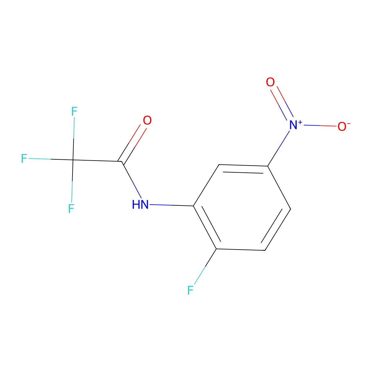 2-Fluoro-5-nitrobenzenamine, N-trifluoromethyl- molecular structure, CAS 152966-38-6