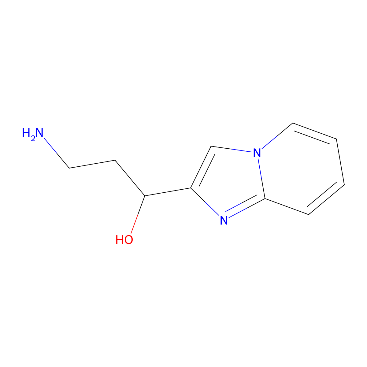 3-Amino-1-{imidazo[1,2-a]pyridin-2-yl}propan-1-ol molecular structure, CAS 1529687-53-3