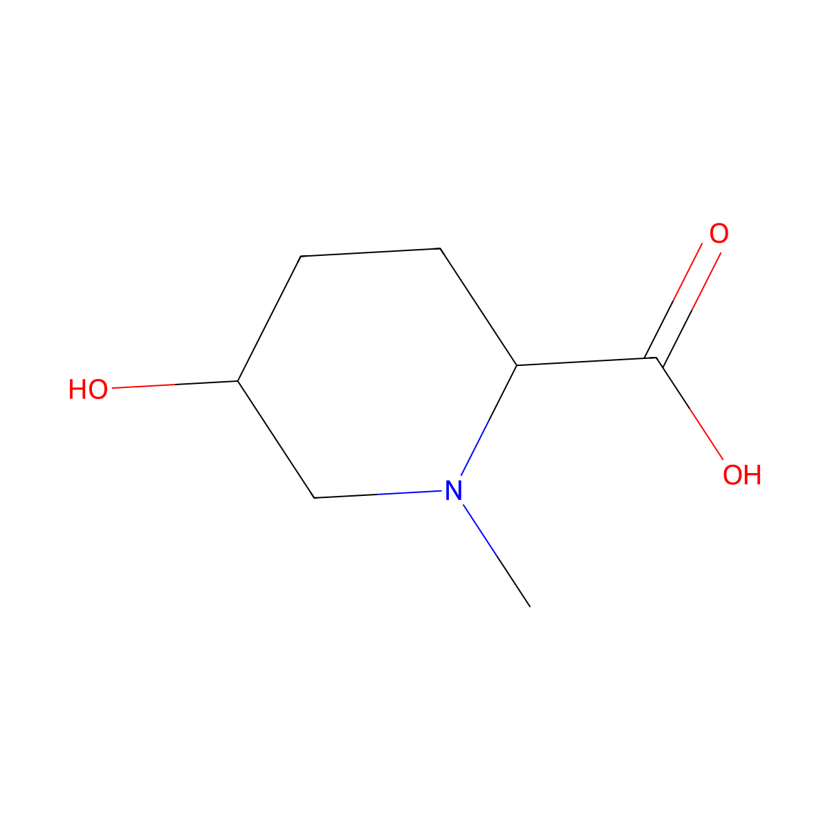 5-hydroxy-1-methylpiperidine-2-carboxylic acid, Mixture of diastereomers molecular structure, CAS 1529689-15-3