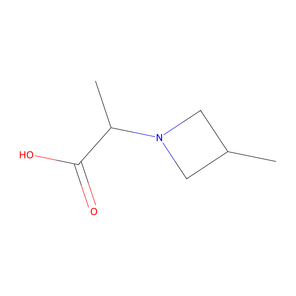 2-(3-Methylazetidin-1-yl)propanoic acid molecular structure, CAS 1529694-98-1