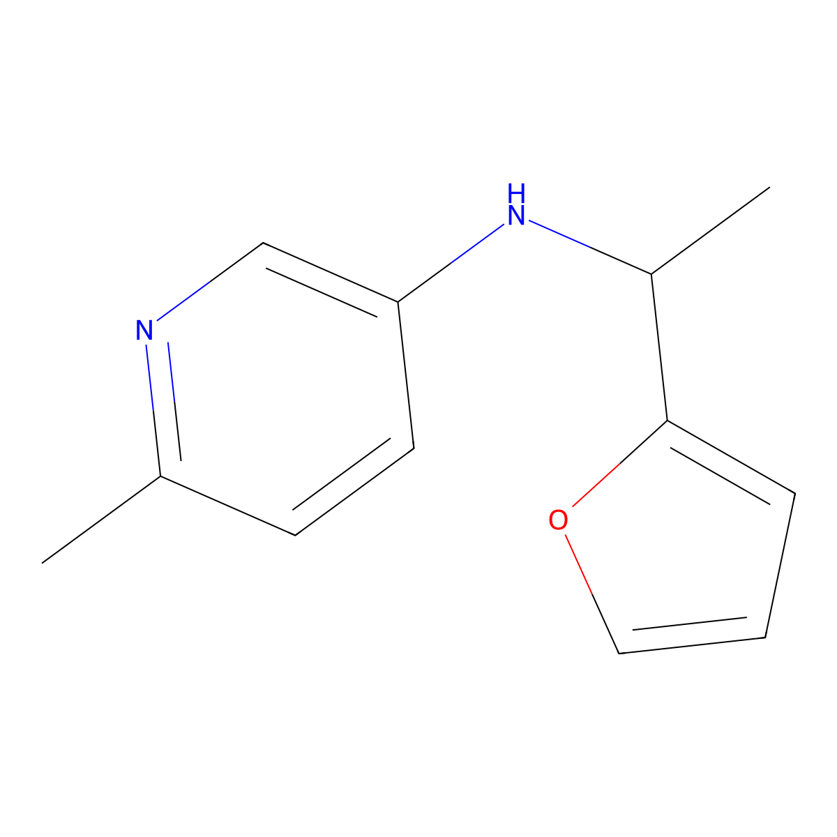 N-[1-(Furan-2-yl)ethyl]-6-methylpyridin-3-amine molecular structure, CAS 1529695-81-5