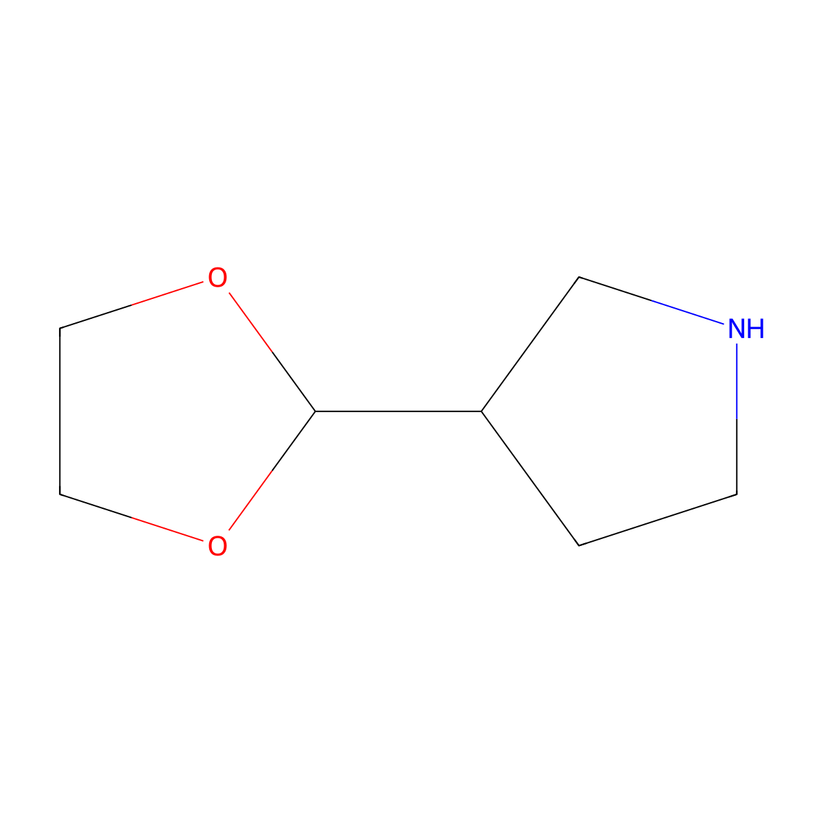 3-(1,3-Dioxolan-2-yl)pyrrolidine molecular structure, CAS 1529711-10-1