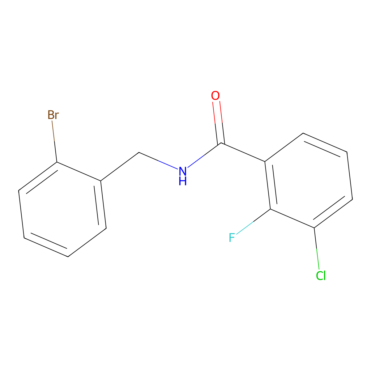 N-[(2-Bromophenyl)methyl]-3-chloro-2-fluorobenzamide molecular structure, CAS 1529727-82-9