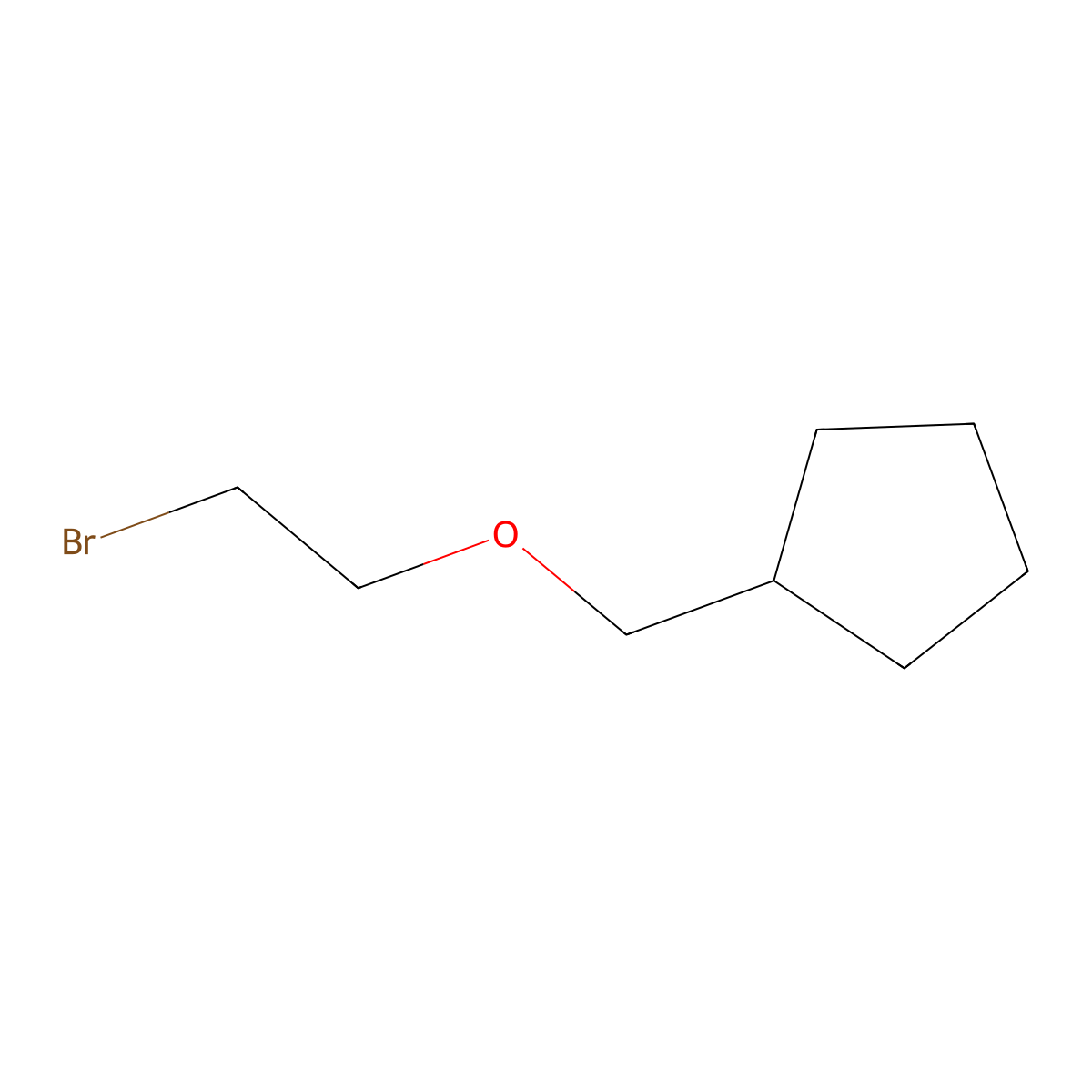 [(2-Bromoethoxy)methyl]cyclopentane molecular structure, CAS 1529732-61-3