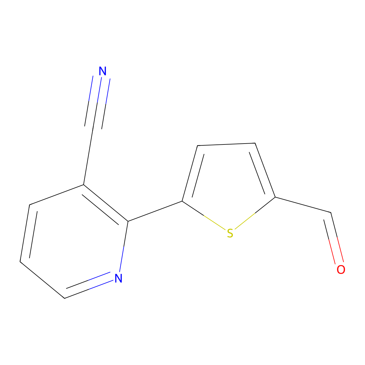 2-(5-Formylthiophen-2-yl)pyridine-3-carbonitrile molecular structure, CAS 1529742-16-2