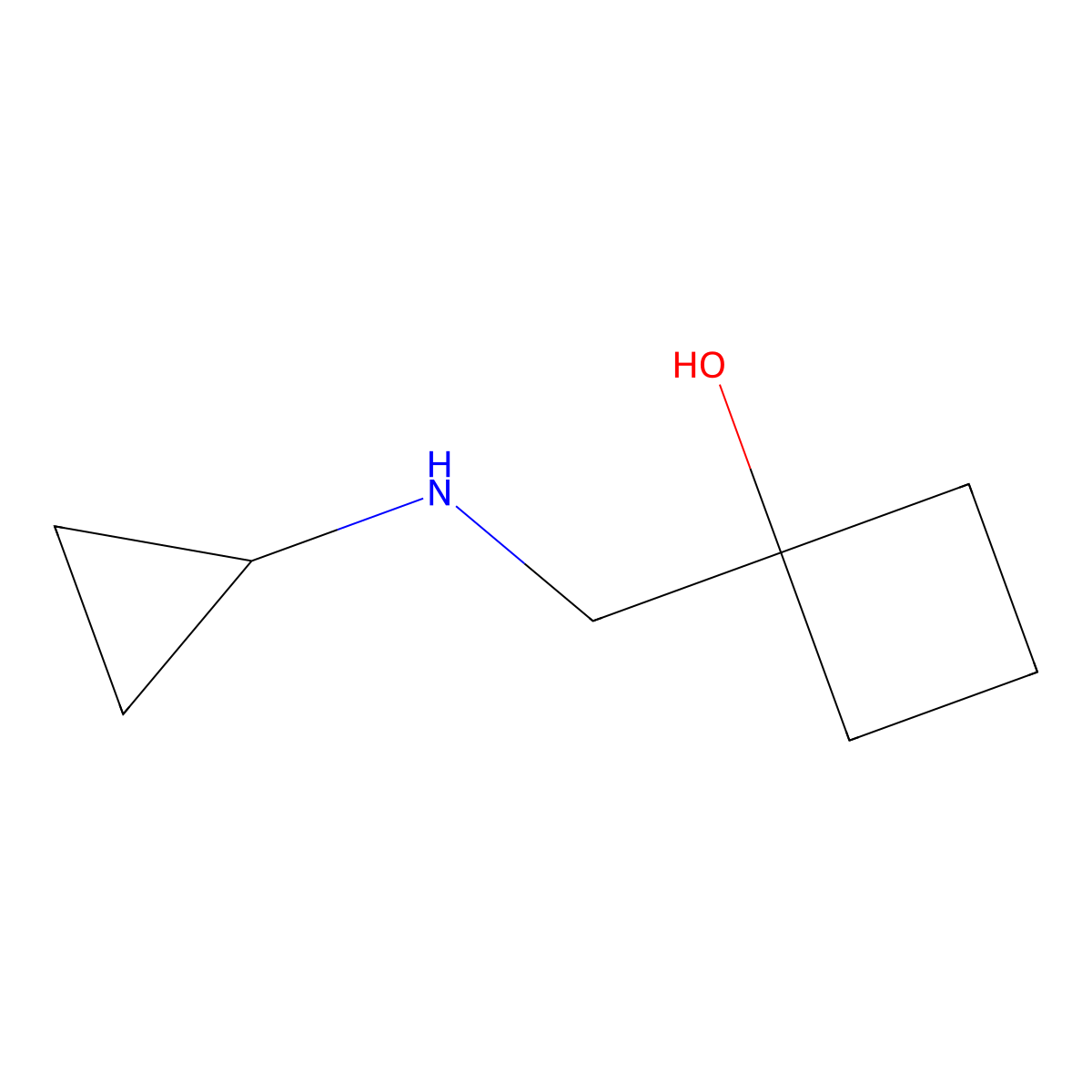 1-[(Cyclopropylamino)methyl]cyclobutan-1-ol molecular structure, CAS 1529743-57-4