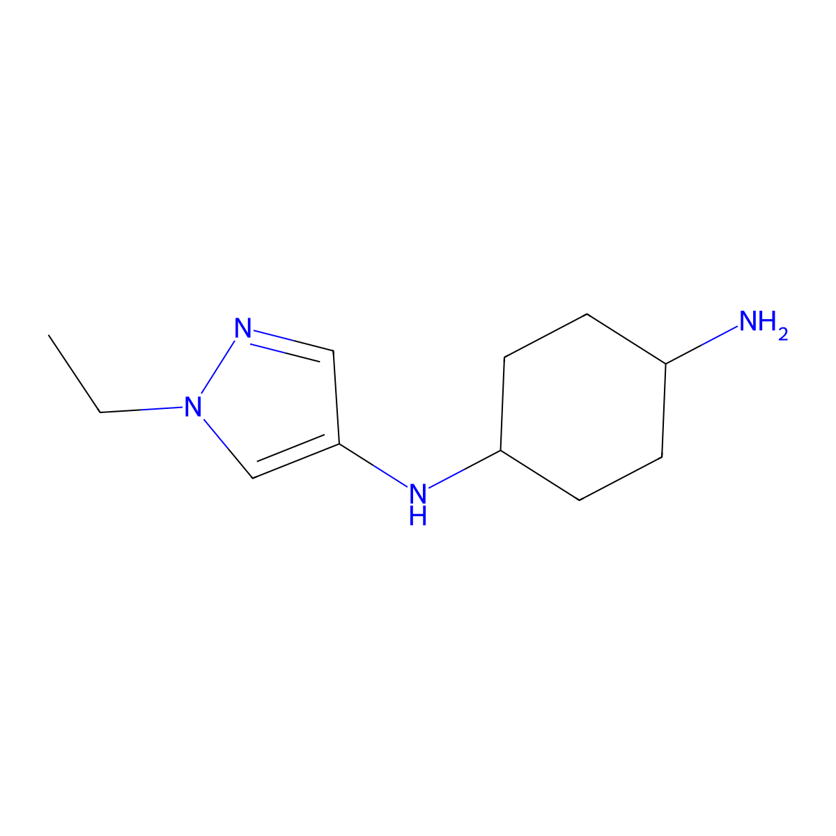 N1-(1-ethyl-1H-pyrazol-4-yl)cyclohexane-1,4-diamine molecular structure, CAS 1529747-17-8