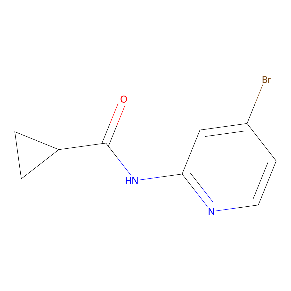N-(4-bromopyridin-2-yl)cyclopropanecarboxamide molecular structure, CAS 1529768-99-7