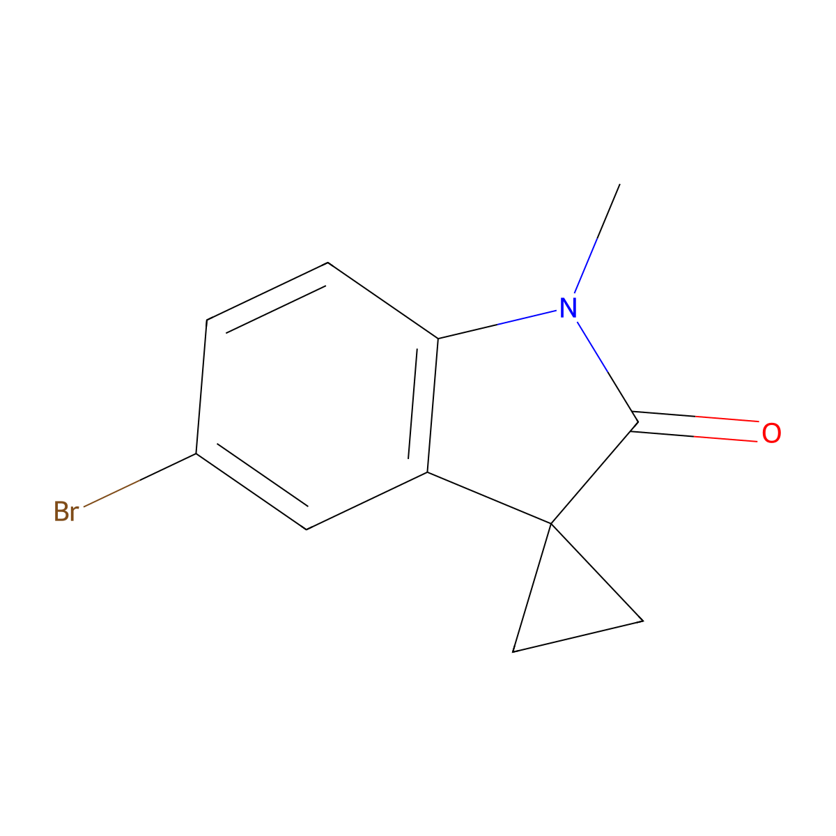 5'-Bromo-1'-methylspiro[cyclopropane-1,3'-indolin]-2'-one molecular structure, CAS 1529769-50-3