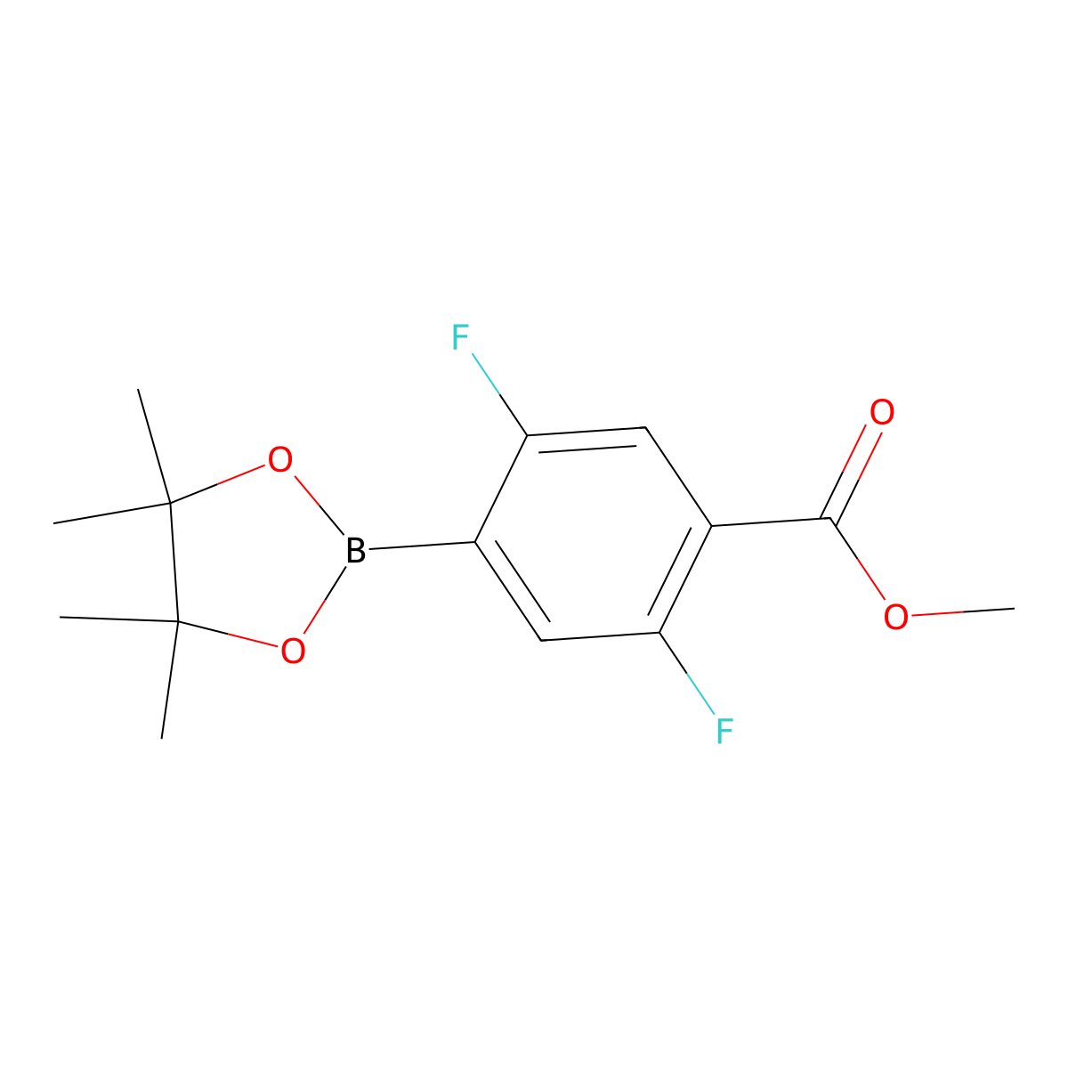 Methyl 2,5-difluoro-4-(tetramethyl-1,3,2-dioxaborolan-2-yl)benzoate molecular structure, CAS 1529775-71-0