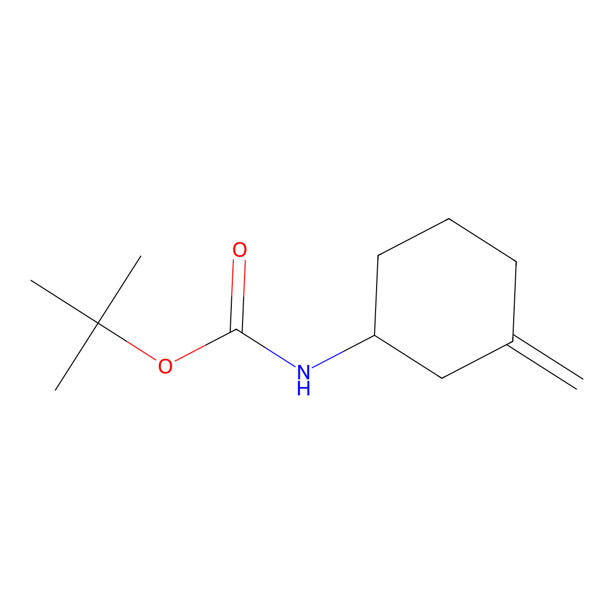 N-(3-Methylenecyclohexyl)-, 1,1-dimethylethyl ester molecular structure, CAS 1529782-10-2