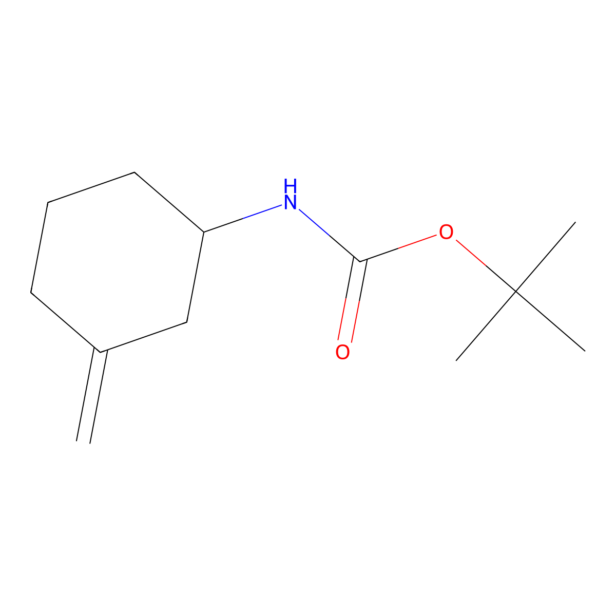 N-(3-Methylenecyclohexyl)-, 1,1-dimethylethyl ester molecular structure, CAS 1529782-10-2