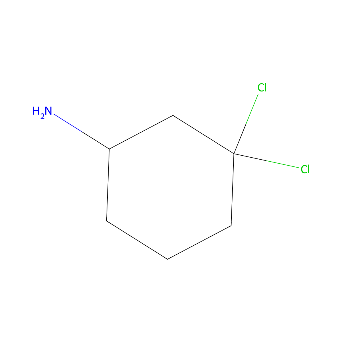3,3-Dichlorocyclohexan-1-amine molecular structure, CAS 1529782-13-5