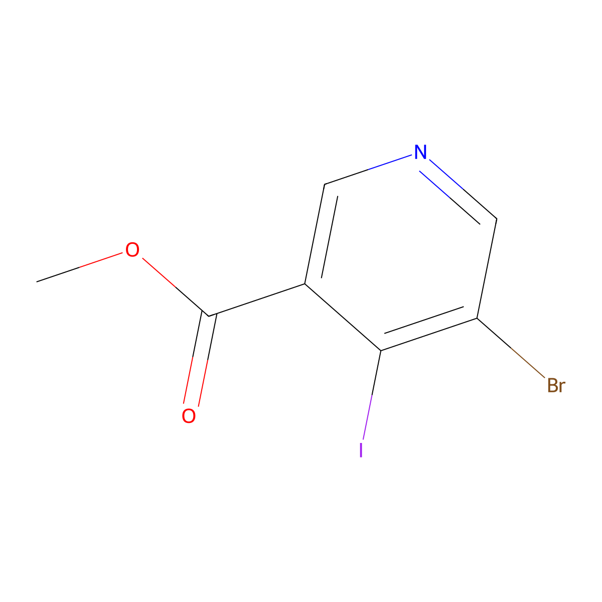 Methyl 5-bromo-4-iodonicotinate molecular structure, CAS 1529795-01-4