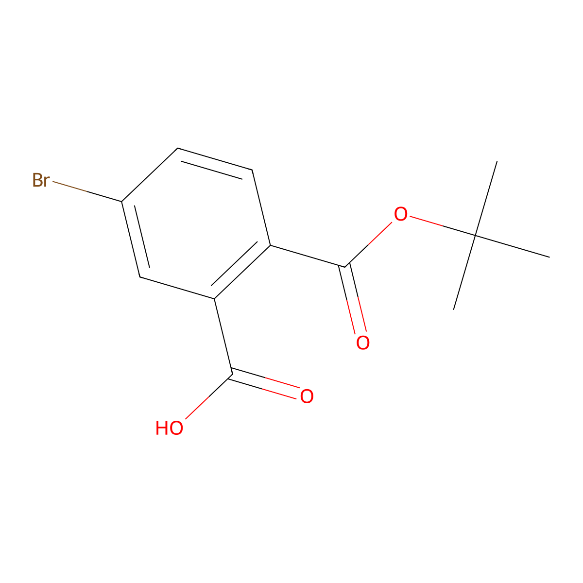 5-Bromo-2-[(tert-butoxy)carbonyl]benzoic acid molecular structure, CAS 1529805-48-8