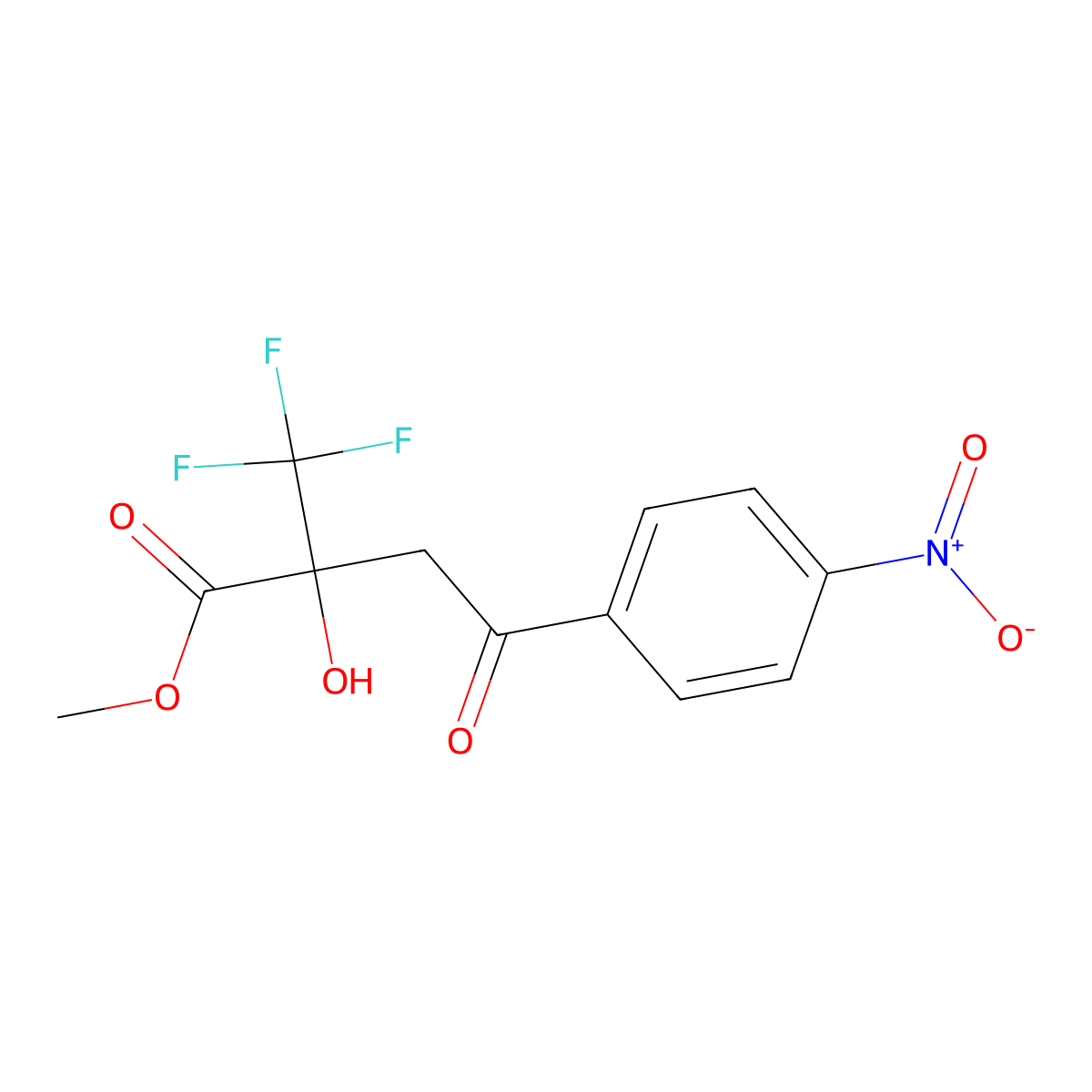 Methyl 2-hydroxy-4-(4-nitrophenyl)-4-oxo-2-(trifluoromethyl)butanoate molecular structure, CAS 1529805-78-4