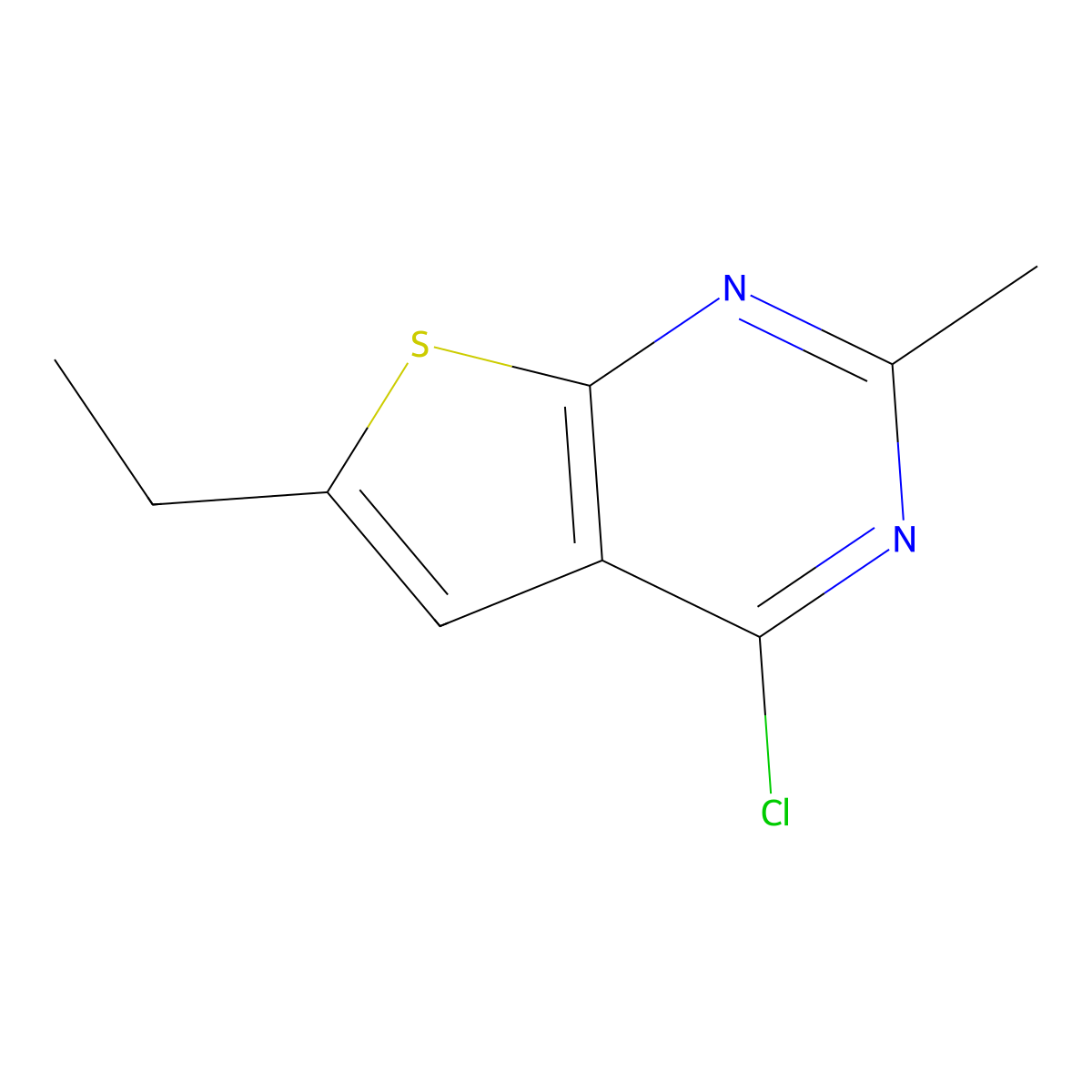 4-Chloro-6-ethyl-2-methylthieno[2,3-d]pyrimidine molecular structure, CAS 152998-85-1