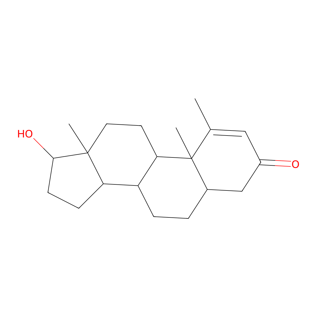 Methenolone molecular structure, CAS 153-00-4