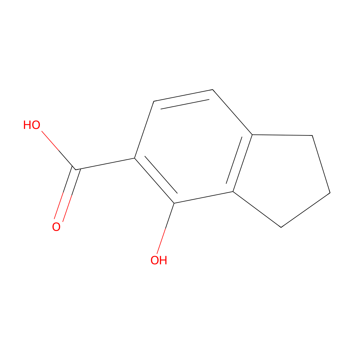 4-hydroxy-2,3-dihydro-1H-indene-5-carboxylic acid molecular structure, CAS 153-90-2